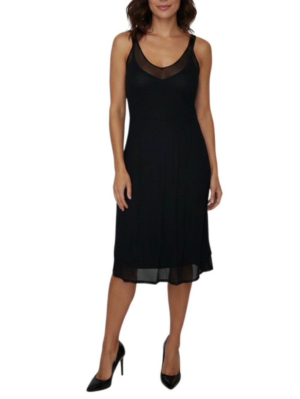 Eileen Fisher Black Silk Slip Dress Size M Ribbed Sleeveless Minimalist Gorpcore